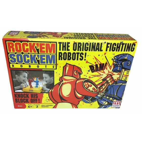 Rockem Sockem Fighting Robots Toy Boxing Game Vintage Classic Works Great w/ Box - Picture 2 of 10